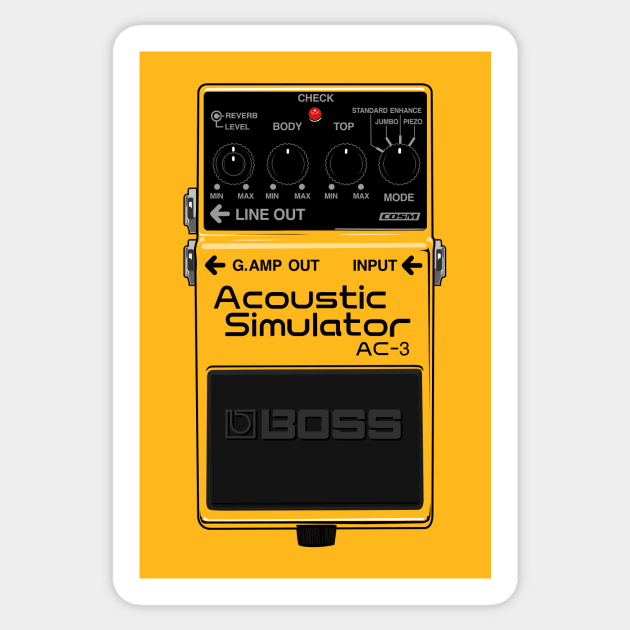 Acoustic Simulator Pedal Sticker by dcescott